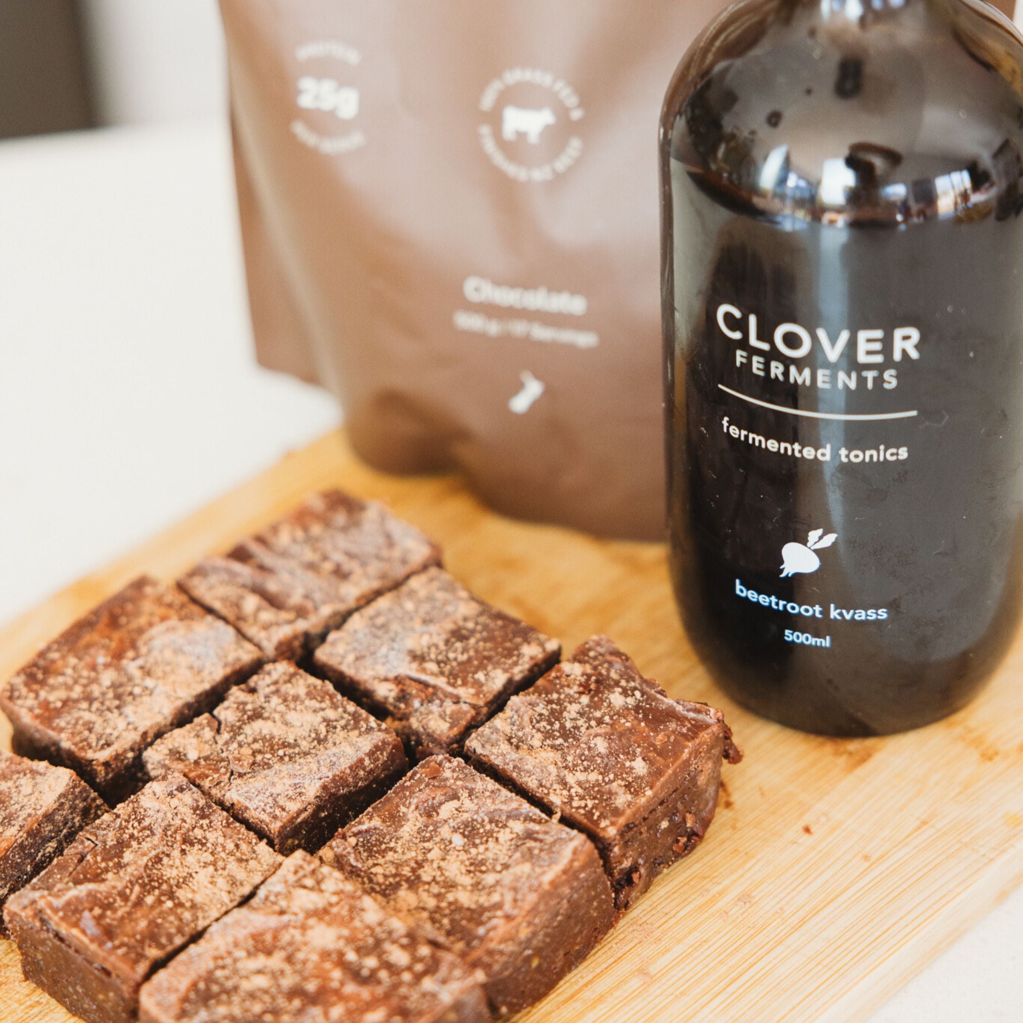 Fudgey Protein Brownie | Mitchells Nutrition X Clover Ferments