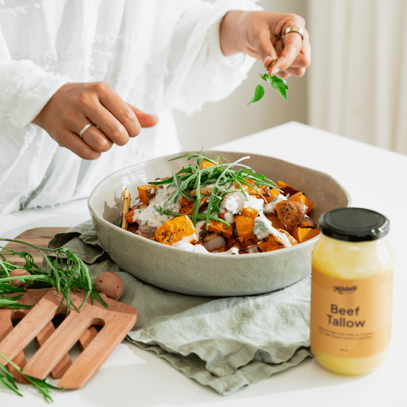Roasted Root Salad with Tallow