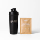 Premium Stainless Shaker (Black) + Protein Sample
