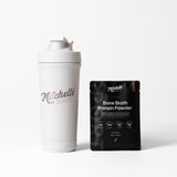 Premium Stainless Shaker (White) + Protein Sample
