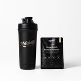 Premium Stainless Shaker (Black) + Protein Sample