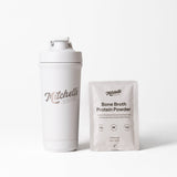 Premium Stainless Shaker (White) + Protein Sample