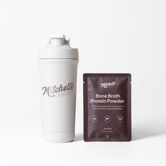 Premium Stainless Shaker (White) + Protein Sample