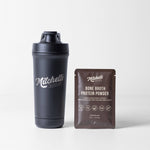 Premium Stainless Shaker - Black - Mitchells Nutrition - Pair it with Chocolate Bone Broth Protein Powder