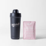 Premium Stainless Shaker - Black - Mitchells Nutrition - Pair it with Real Strawberry Bone Broth Protein Powder
