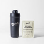 Premium Stainless Shaker - Black - Mitchells Nutrition - Pair it with Natural Vanilla Bone Broth Protein Powder