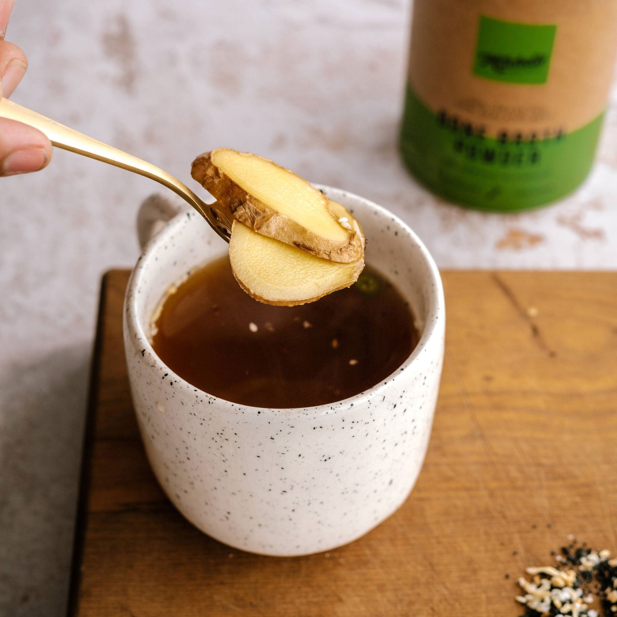 Mitchells Nutrition Bone Broth Powder - Sipping Serving Suggestion